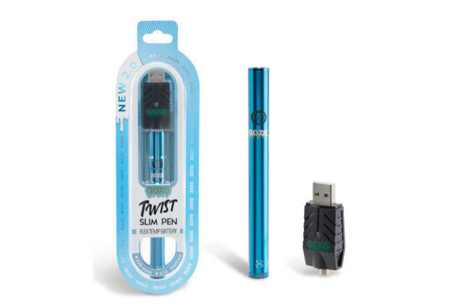 Ooze Twist Slim 2.0 Pen Battery Sapphire Blue WholesomeCo